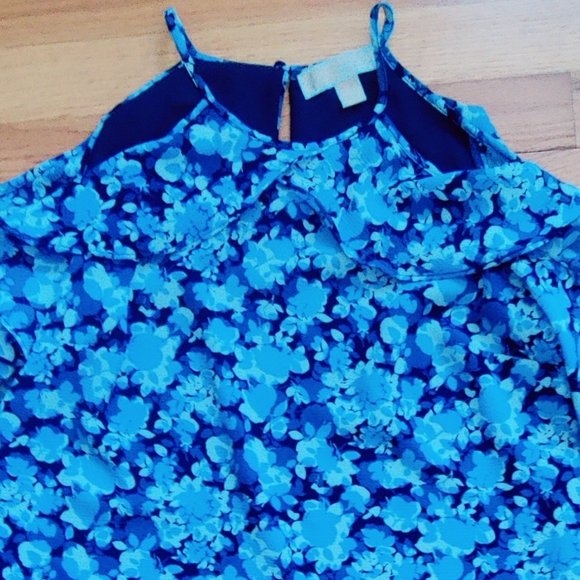 Michael Kors Blue Floral Cold Shoulder Dress - Picture 5 of 5